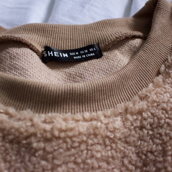 shein teddy crew neck sweatshirt - Picture 5 of 7